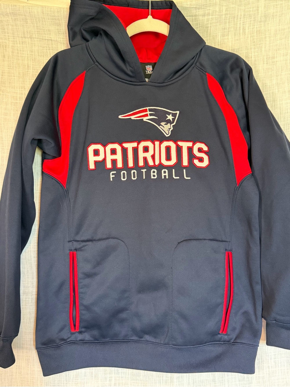 NFL Patriots Navy and Red Pullover Hoodie